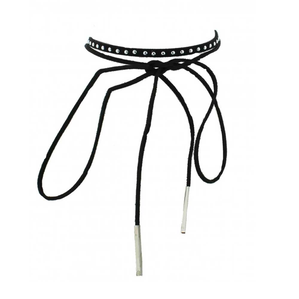 Zac's Alter Ego - Double suede with beads Halsband - Schwarz